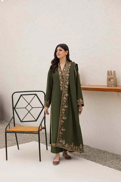 MP3340 - Agha Noor - Winter 3PC Dhanak Embroidered Suit