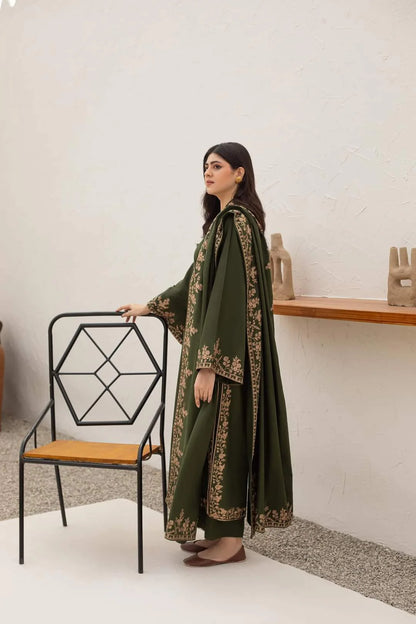MP3340 - Agha Noor - Winter 3PC Dhanak Embroidered Suit