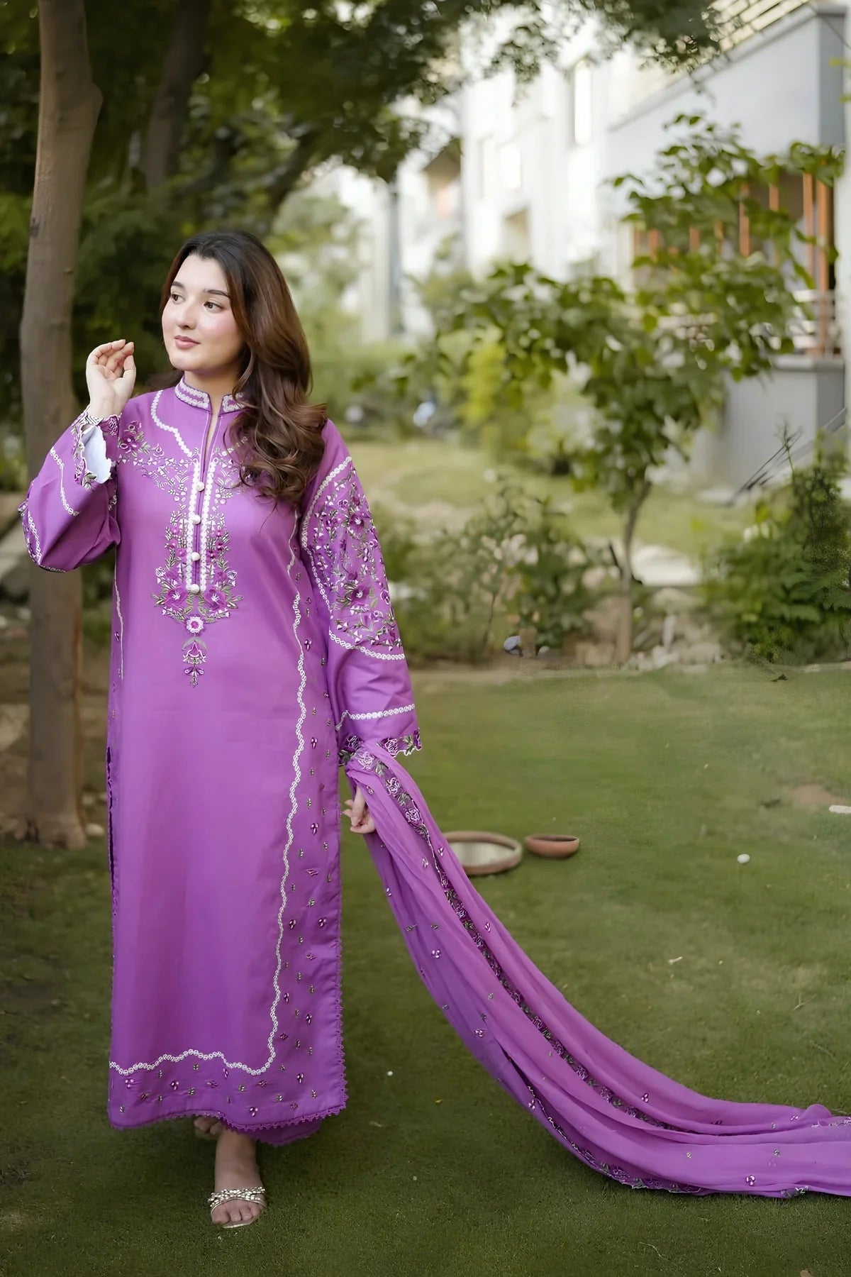 MP1244 - Aneelas - Summer 3PC Lawn Embroidered Suit