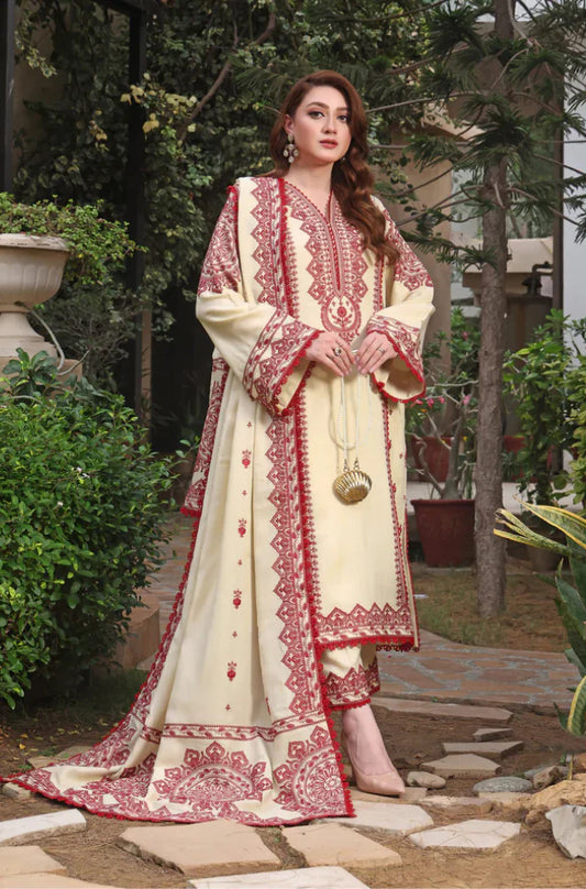 Mp3383-Asim Jofa - Winter 3PC Dhanak Embroidered Suit