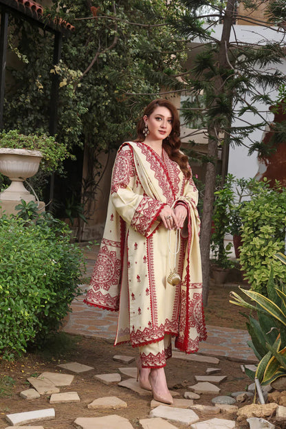Mp3383-Asim Jofa - Winter 3PC Dhanak Embroidered Suit