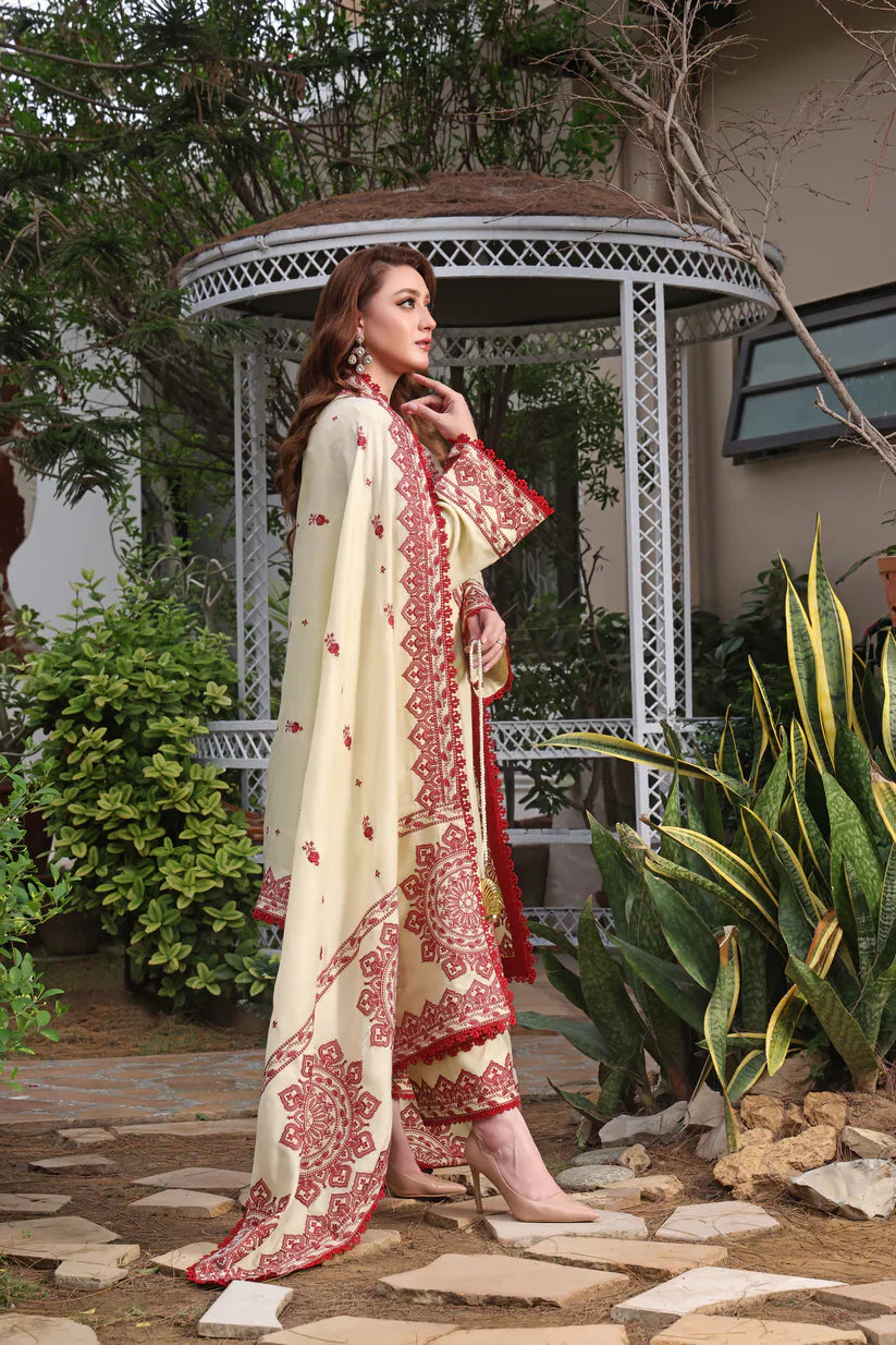 Mp3383-Asim Jofa - Winter 3PC Dhanak Embroidered Suit