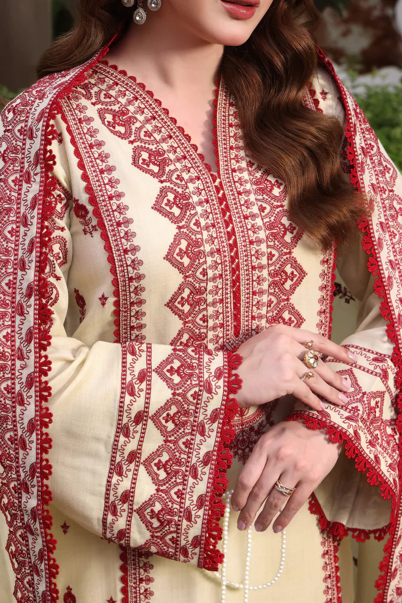 Mp3383-Asim Jofa - Winter 3PC Dhanak Embroidered Suit