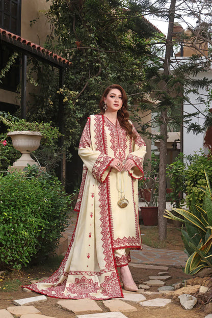 Mp3383-Asim Jofa - Winter 3PC Dhanak Embroidered Suit