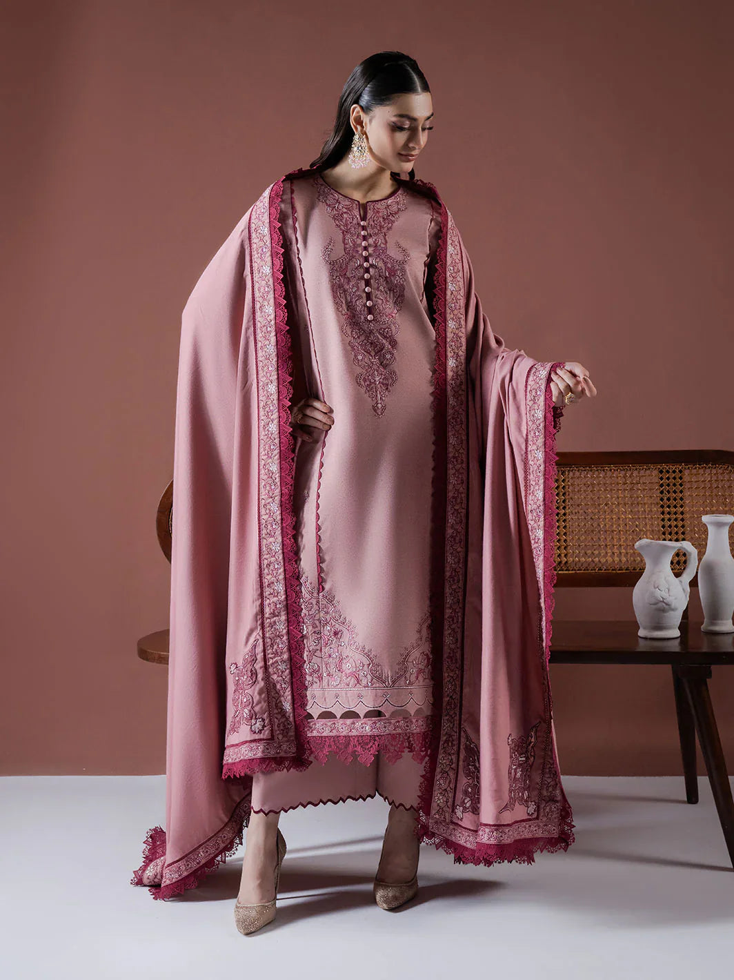 Mp3384 -Asim Jofa - Winter 3PC Dhanak Embroidered Suit