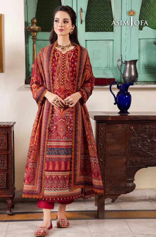 MP33407-Asim Jofa - Winter 3PC Karandi Digital Print Dress