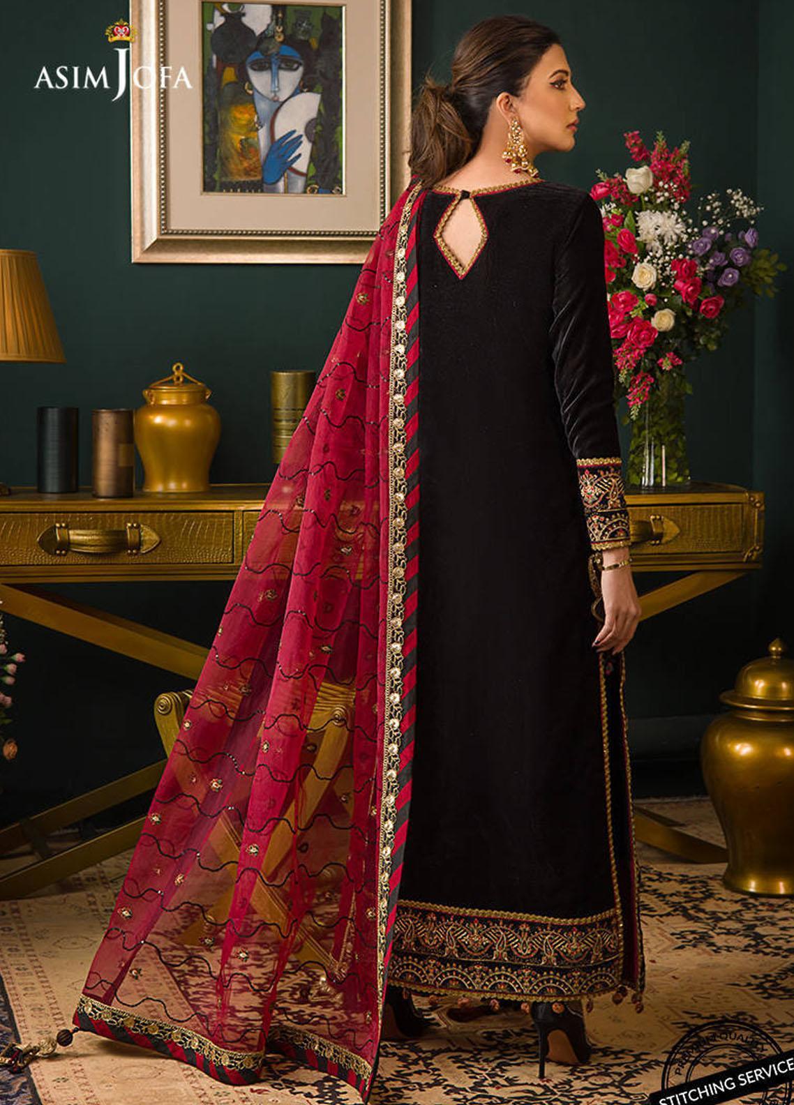 MP2013 - Asim jofa Embroidered Velvet 3piece suit -  Rs.12,000.00 Rs.6,499.00