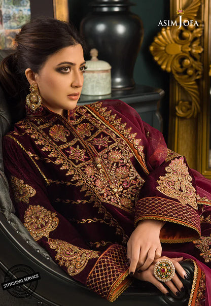 MP2012 - Asim jofa Embroidered Velvet 3piece suit - Rs.12,000.00 Rs.6,499.00