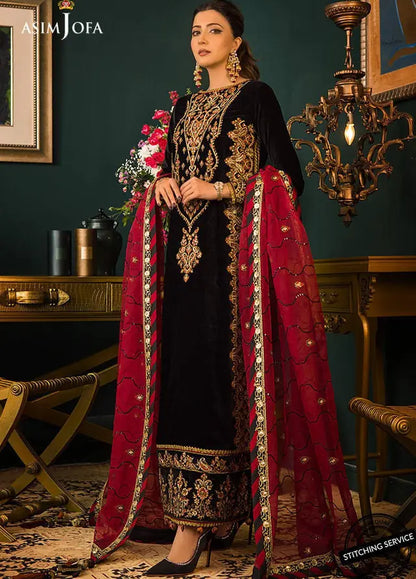 MP2013 - Asim jofa Embroidered Velvet 3piece suit -  Rs.12,000.00 Rs.6,499.00