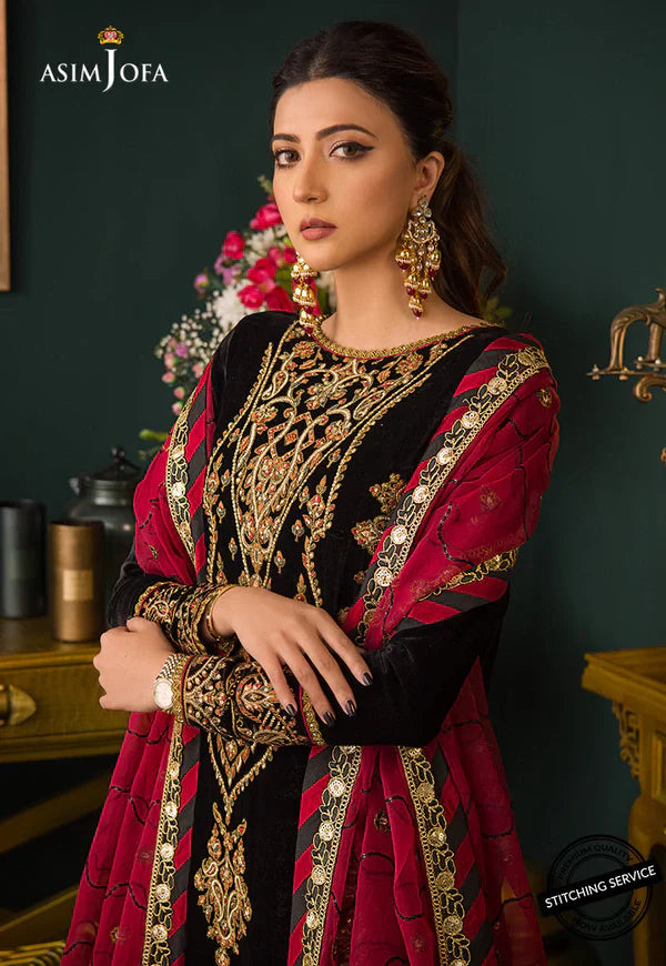 MP2013 - Asim jofa Embroidered Velvet 3piece suit -  Rs.12,000.00 Rs.6,499.00