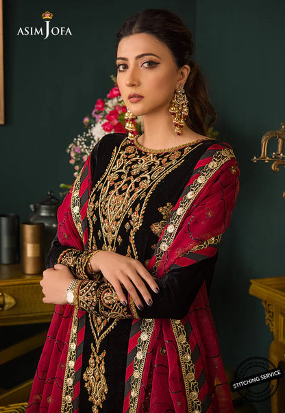 MP2013 - Asim jofa Embroidered Velvet 3piece suit -  Rs.12,000.00 Rs.6,499.00