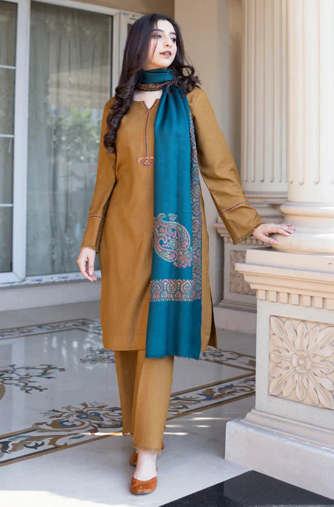 mp 3354 Asling - Winter 3PC Dhanak Embroidered Suit