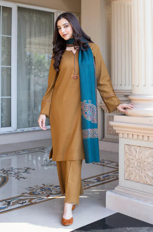 mp 3354 Asling - Winter 3PC Dhanak Embroidered Suit