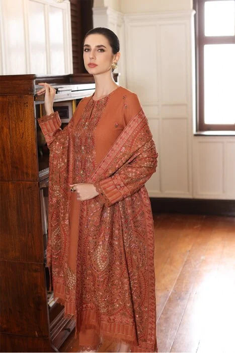 Mp3318 - Bareeze - Winter 3PC Dhanak Embroidered Suit