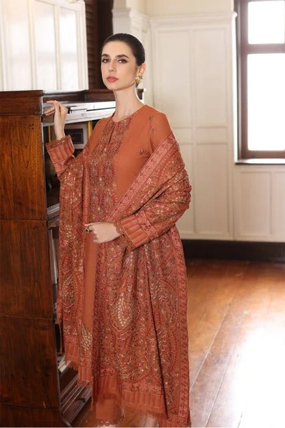 Mp3318 - Bareeze - Winter 3PC Dhanak Embroidered Suit