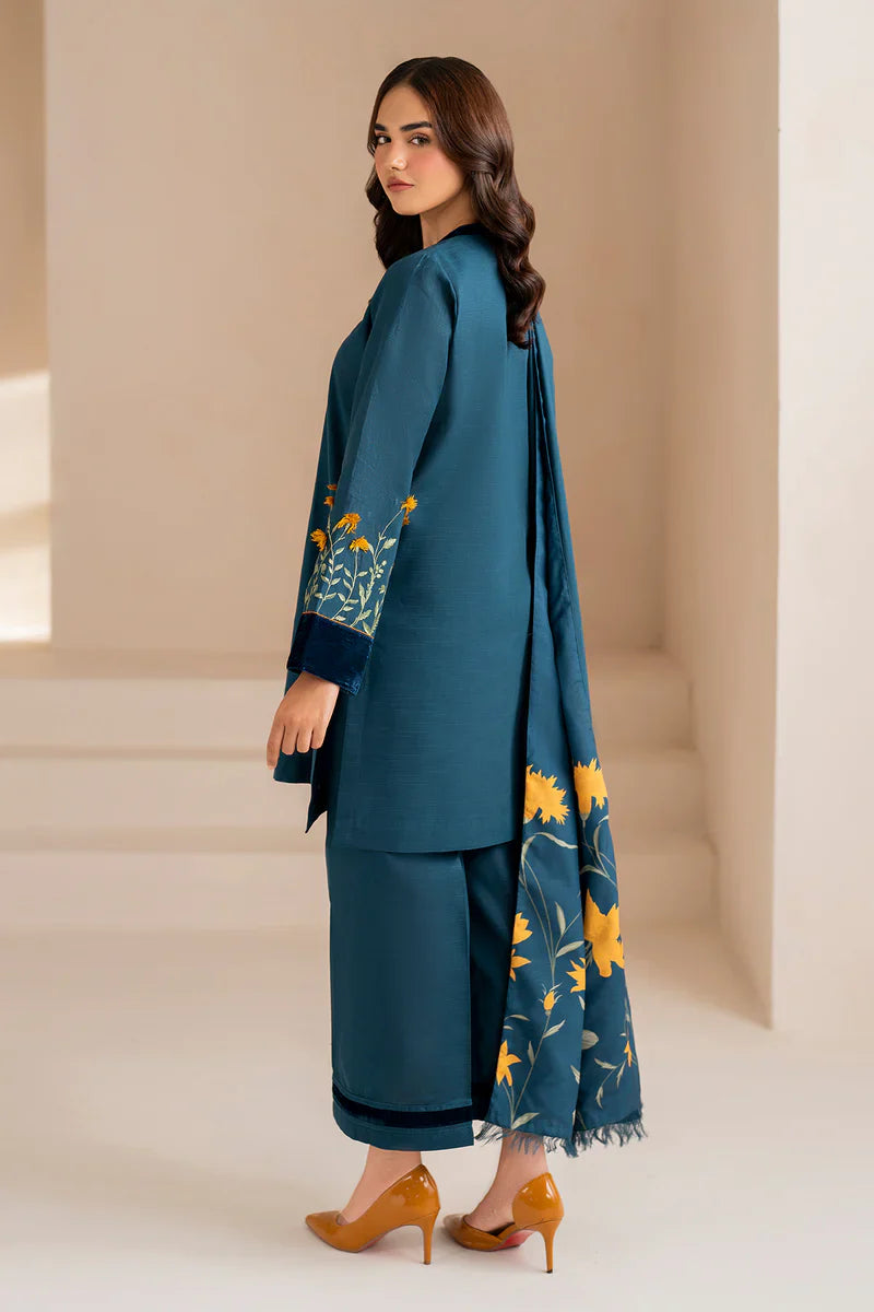 Mp3303 - Baroque - Winter 3PC Dhanak Embroidered Suit