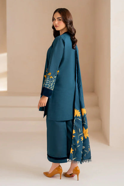 Mp3303 - Baroque - Winter 3PC Dhanak Embroidered Suit