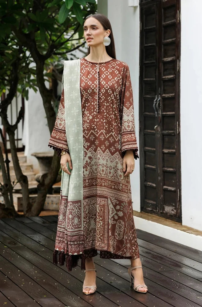 MP1325 - Baroque - Winter 3PC Karandi Digital Print Dress