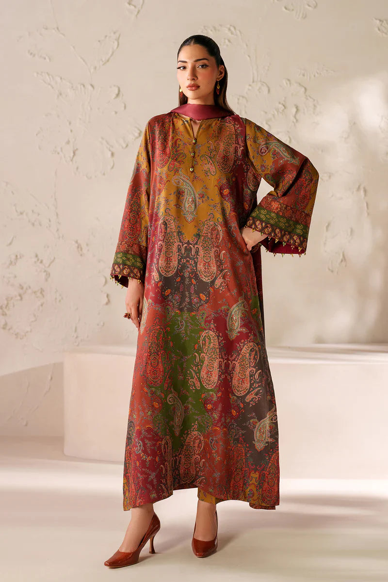 MP33405-Baroque - Winter 3PC Karandi Digital Print Dress