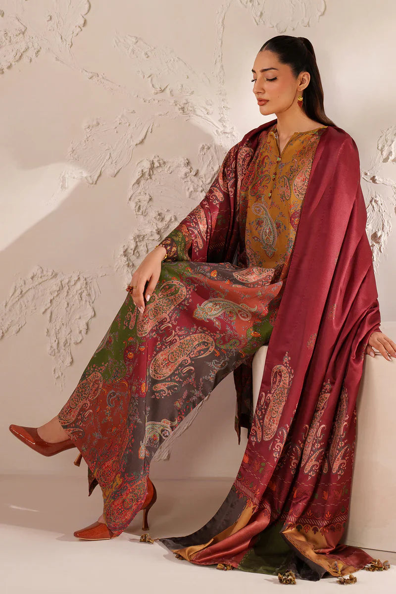 MP33405-Baroque - Winter 3PC Karandi Digital Print Dress
