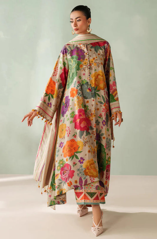 MP33406-Baroque - Winter 3PC Karandi Digital Print Dress