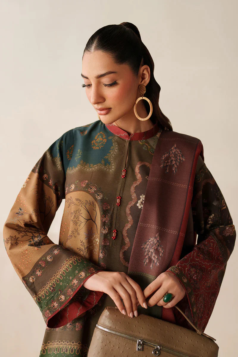MP3397-Baroque - Winter 3PC Karandi Digital Print Dress