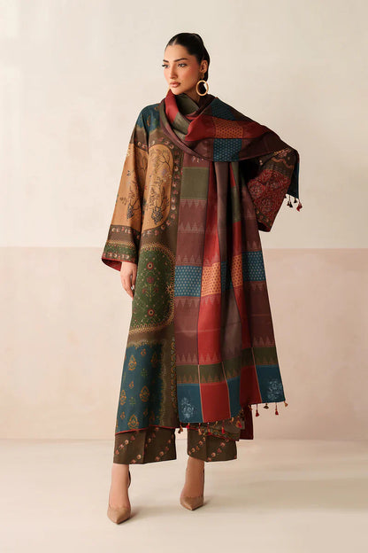 MP3397-Baroque - Winter 3PC Karandi Digital Print Dress