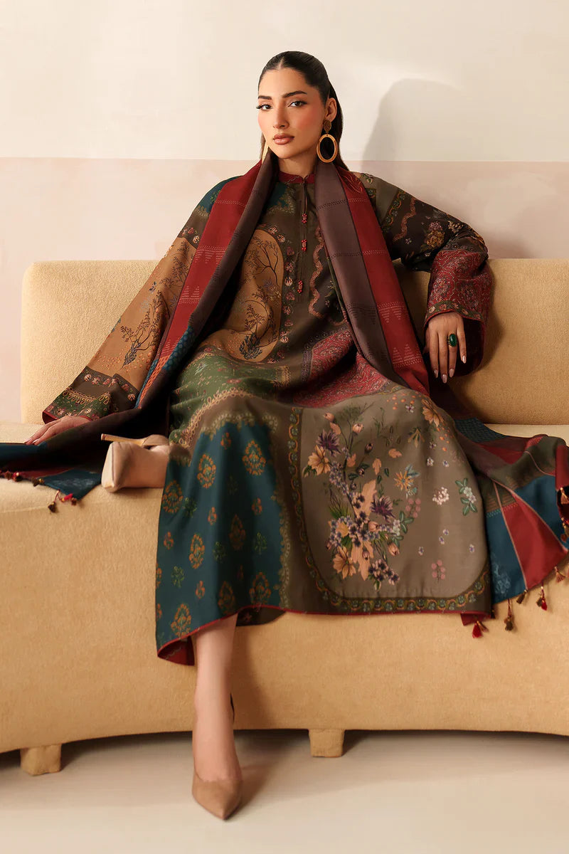 MP3397-Baroque - Winter 3PC Karandi Digital Print Dress