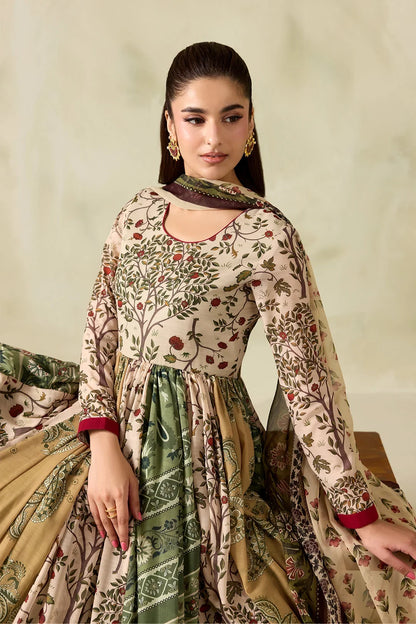 MP1326 - Baroque - Winter 3PC Karandi Digital Print Frock Dress