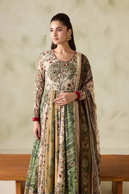 MP1326 - Baroque - Winter 3PC Karandi Digital Print Frock Dress