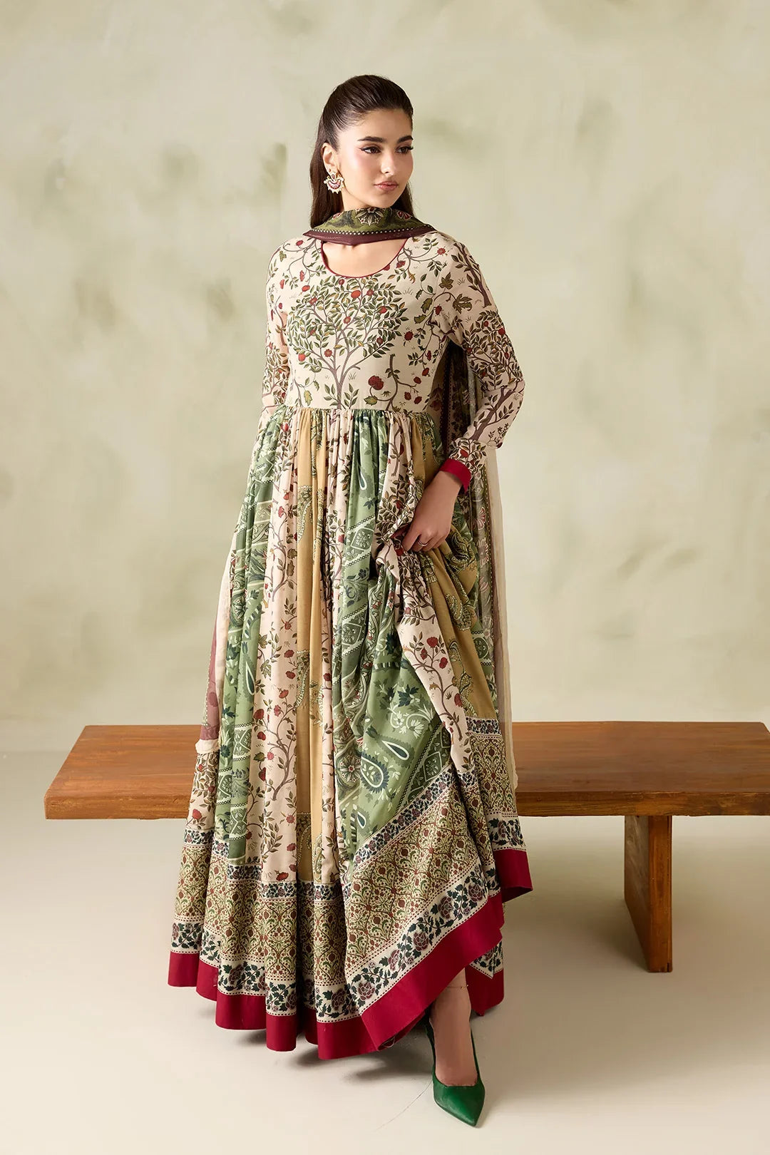MP1326 - Baroque - Winter 3PC Karandi Digital Print Frock Dress