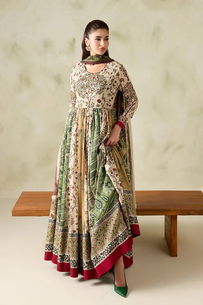MP1326 - Baroque - Winter 3PC Karandi Digital Print Frock Dress