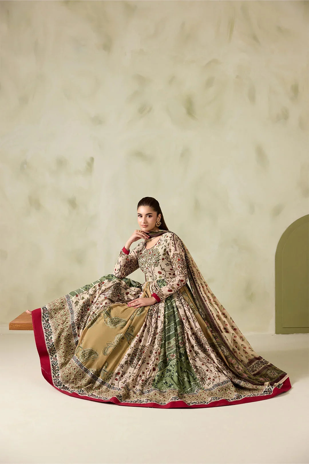 MP1326 - Baroque - Winter 3PC Karandi Digital Print Frock Dress