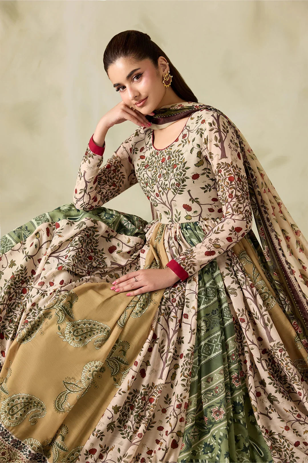 MP1326 - Baroque - Winter 3PC Karandi Digital Print Frock Dress