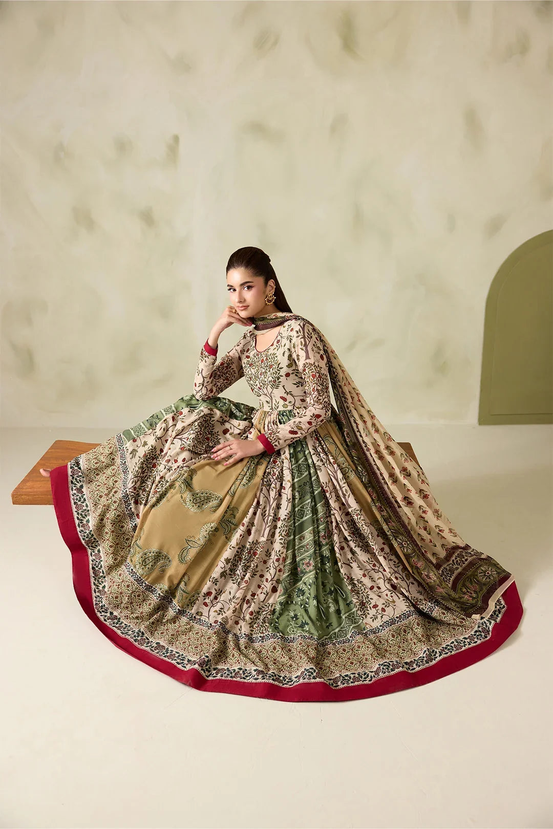 MP1326 - Baroque - Winter 3PC Karandi Digital Print Frock Dress