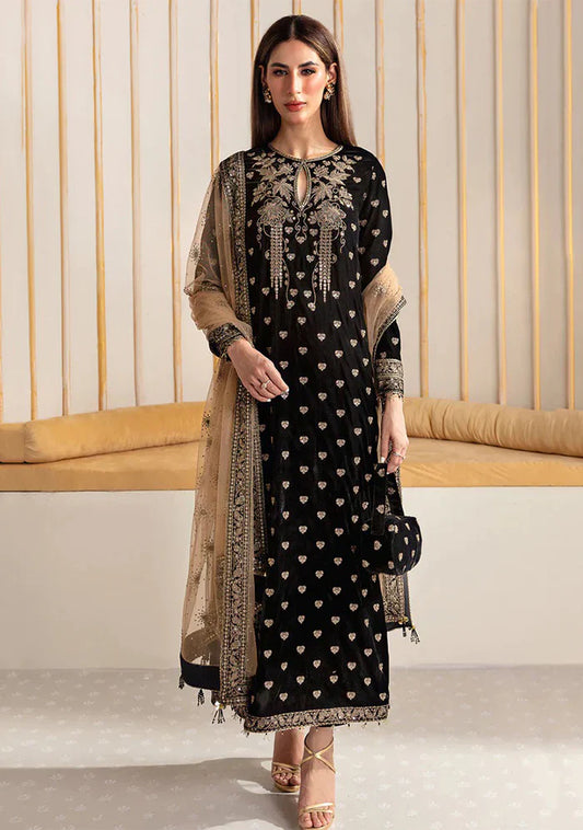 MP2020  Baroque Embroidered Velvet 3piece suit - Rs.12,000.00 Rs.6,499.00