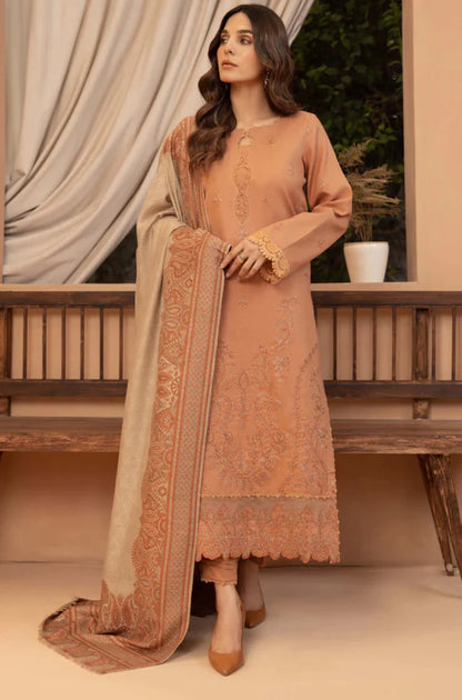 mp3398-Bin ilyas - Winter 3PC Dhanak Embroidered Suit
