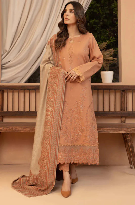 mp3398-Bin ilyas - Winter 3PC Dhanak Embroidered Suit