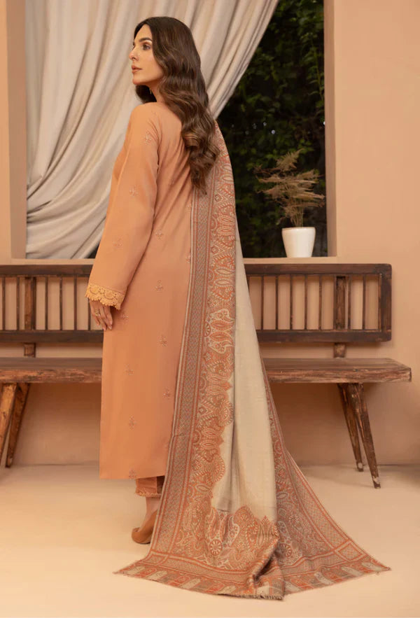 mp3398-Bin ilyas - Winter 3PC Dhanak Embroidered Suit