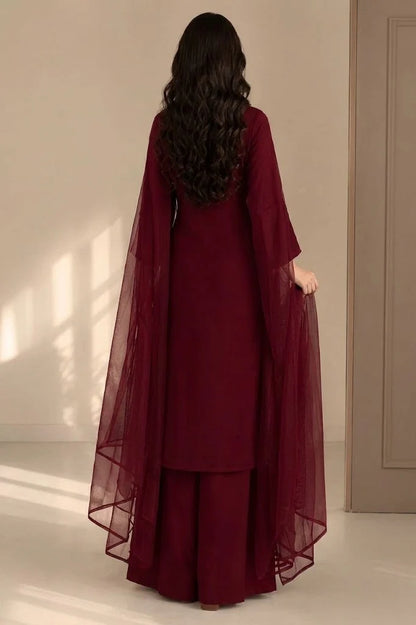 MP1353 - Bunaai - Winter-3PC Shamooz Silk Embroidered Suit