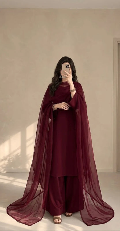 MP1353 - Bunaai - Winter-3PC Shamooz Silk Embroidered Suit