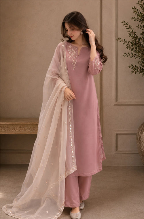 MP1329 - Bunaai - Winter -3PC Silk Embroidered Suit