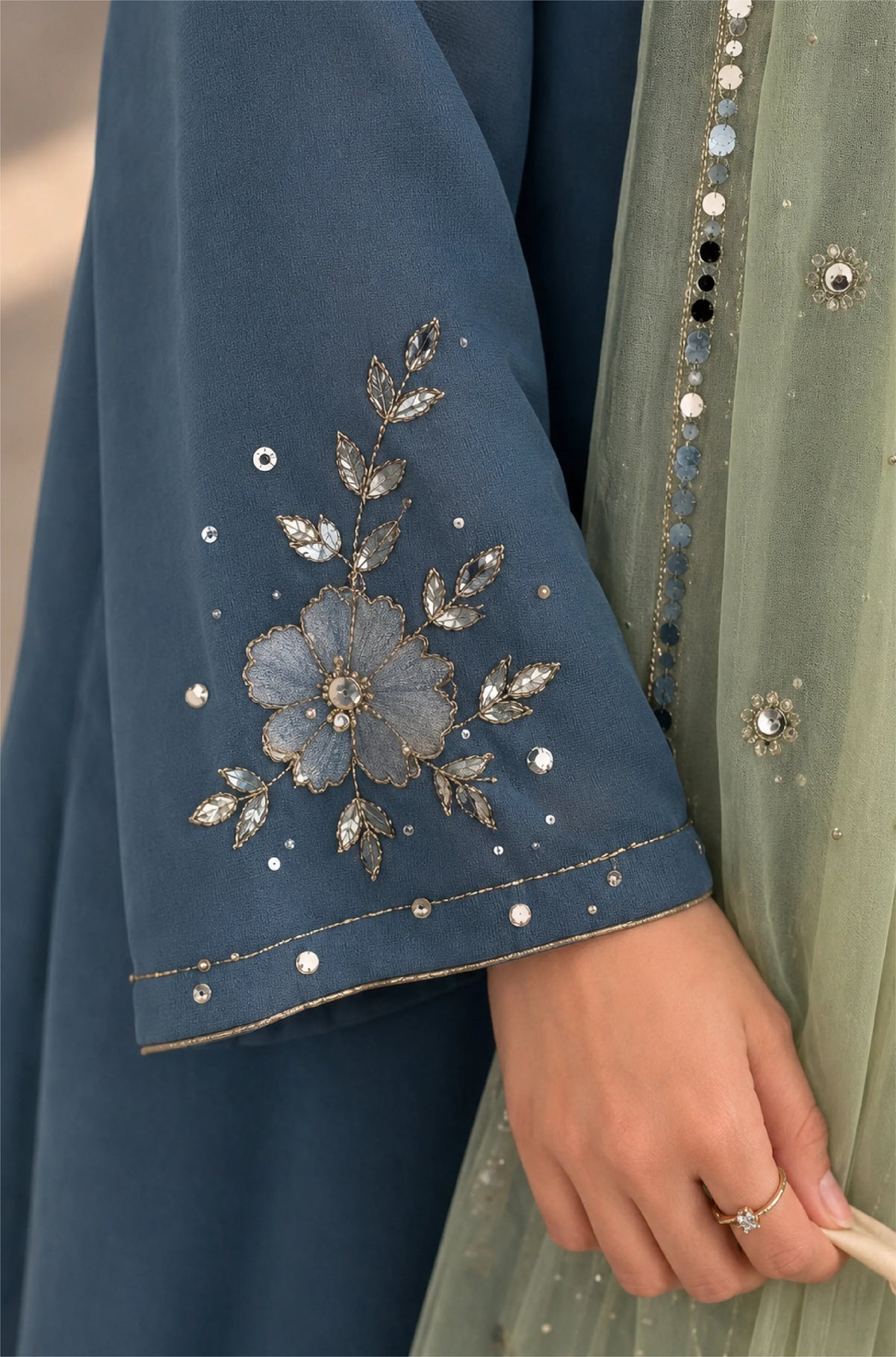MP1330 - Bunaai - Winter -3PC Silk Embroidered Suit