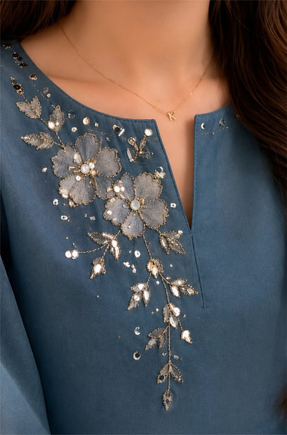MP1330 - Bunaai - Winter -3PC Silk Embroidered Suit