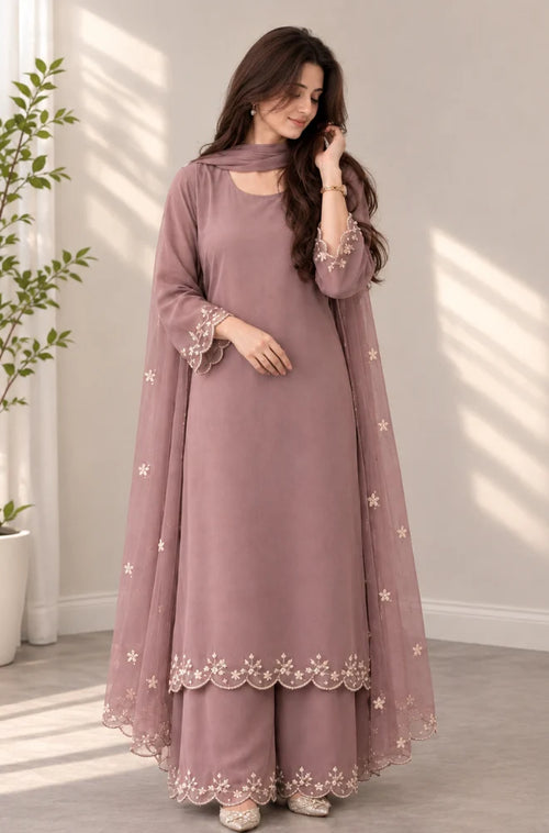 MP1351 - Bunaai - Winter -3PC Silk Embroidered Suit