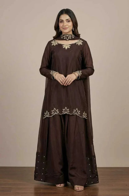 MP1360 - Bunaai - Winter -3PC Silk Embroidered Suit