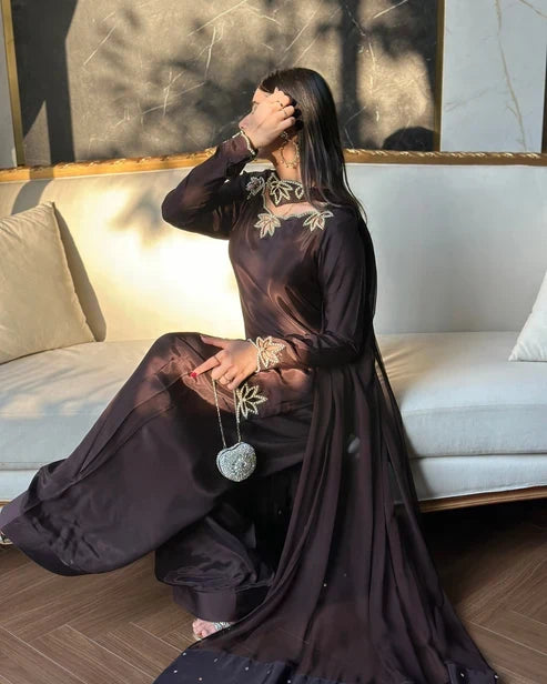 MP1360 - Bunaai - Winter -3PC Silk Embroidered Suit