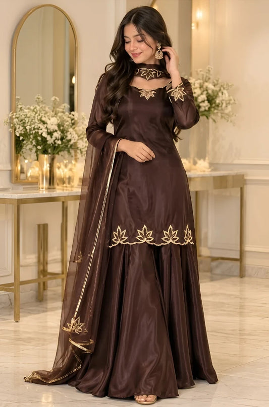 MP1361 - Bunaai - Winter -3PC Silk Embroidered Suit