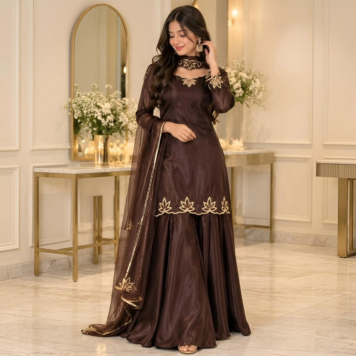 MP1361 - Bunaai - Winter -3PC Silk Embroidered Suit