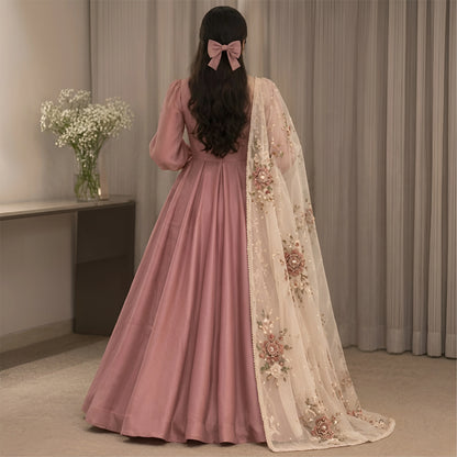 MP1362 - Bunaai - Winter - Frock Silk Embroidered Suit